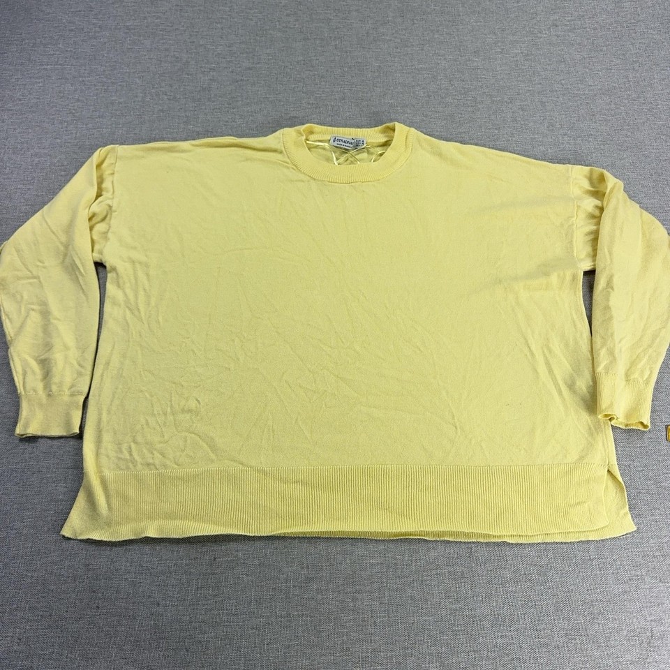 Stradivarius Jumper Womens M Yellow Pullover Crew Neck Knit Lightweight Casual
