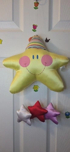 1983 Graphics International Vintage Baby Nursery Decor Wall Hanging Happy Stars