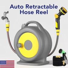 Water Hose Reel Cart with In-Built Garden Hose Guide And Telescopic Switch 66FT