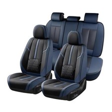 Car Seat Covers, Front and Back Seat Covers, Universal Seat FullSet Blue Black