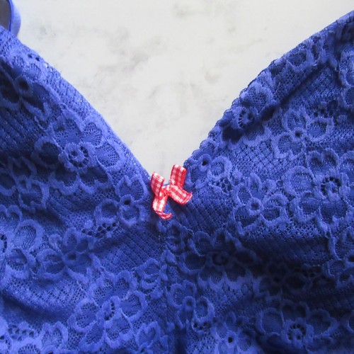 Parade Bra Bralette 2XL Blue Lace Wirefree Wireless - Picture 2 of 4