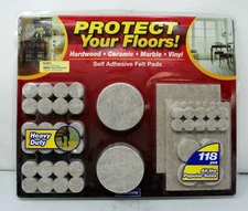 Floor-Care Self Adhesive Heavy Duty Felt Pads Kit 118 Pieces