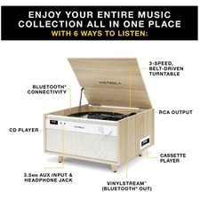 Versatile 6-in-1 Turntable and Bluetooth Speaker