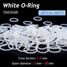 Food Grade O-Ring 1.0mm Cross Section Clear Silicone Rubber O Rings 5-50mm OD