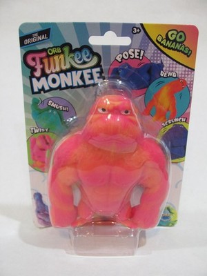 NIP ORB Funkee Monkee Fidget Toy Pink Orange Pose Bend Twist Go Bananas 3+