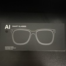 AI Smart Glasses Open-Ear Audio Hands-Free Calls Black Frames USB Cable