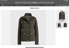 J Crew Military Field Cargo Utility Green Womens Full Zip Snap Jacket L NWT Gold