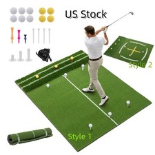 5'x4' Golf Hitting Mat with Guide Line, Indoor Outdoor Golf Practice Mat 2 Style