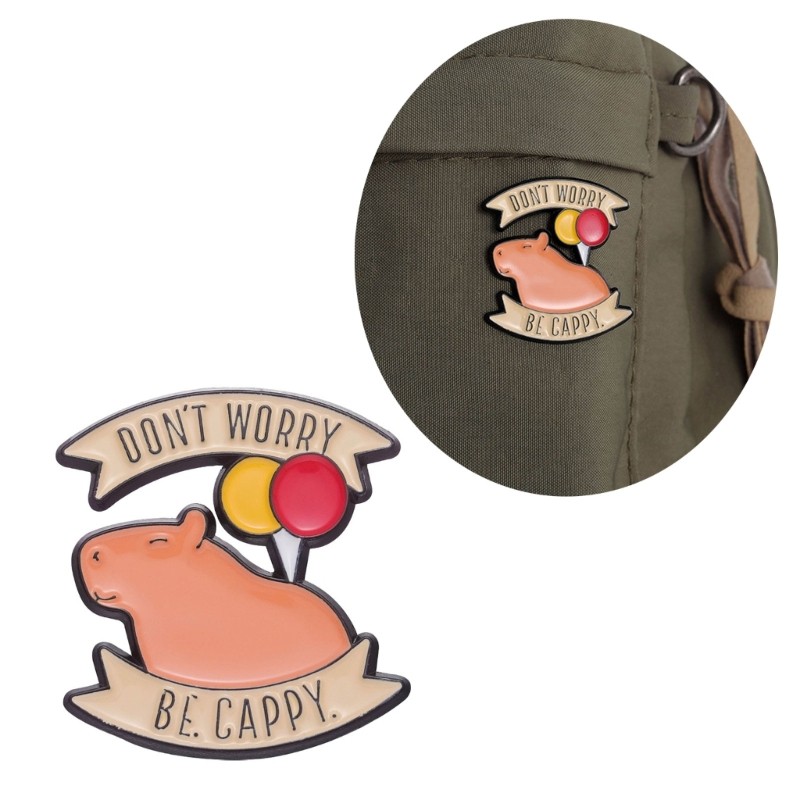 Cartoon Enamel Little Capybara Childhood Animal Letters Series Metal ...