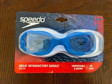 NEW Speedo Adult Solar Swim Goggles - Blue Anti Fog Adjustable 14 