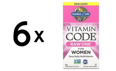 6 x Garden of Life Vitamin Code RAW ONE - for Women - 75 caps (81,77 EUR/kg)