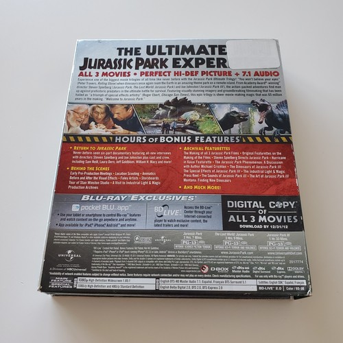 Jurassic Park Ultimate Trilogy 1 2 3 (Blu-ray, 3-Disc) TESTED & WORKING - Picture 12 of 14