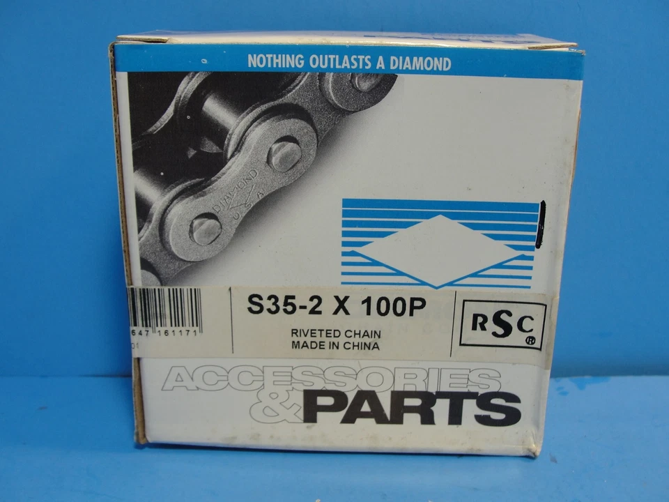 Corrente primária NOS Harley Davidson WLA 45" cabeça chata solo diamante fileira dupla. - Imagem 2 de 3