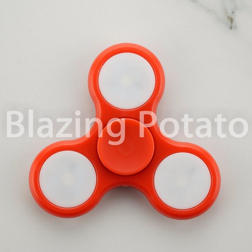 LED Fidget Hand Spinner Tri Spinners Figet Desk Toy Focus EDC ADHD ☆USA☆ RED - Picture 3 of 5