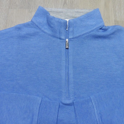 PETER MILLAR Mens S SMALL PULLOVER MARITIME BLUE CROWN COMFORT 1/4 ZIP POLO - Picture 13 of 13