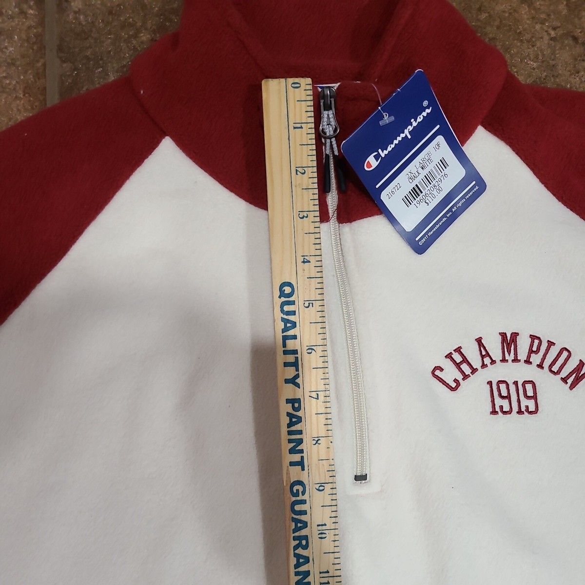 Champion Logo 1919 Men's Burgundy Cream 1qf Sportswear Quarter Zip