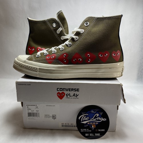 Comme des Garcons x Converse Play Chuck 70 Hi Multi Heart Green / 8