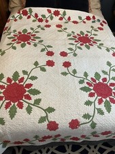 Antique Quilt Appliqu  Floral Whig Rose Handstitched