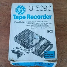 GE Tape Recorder 3-5090 Dual Mic System Original Box *Video*