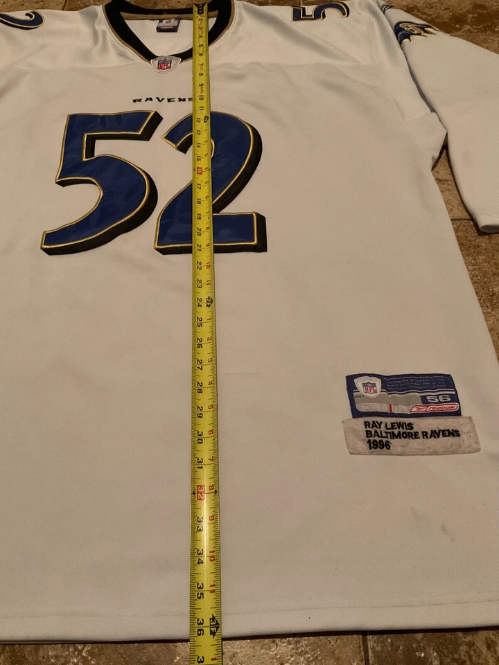VINTAGE REEBOK FOOTBALL JERSEY BALTIMORE RAVENS #52 RAY LEWIS EMBROIDERED AS IS - Image 3 of 4