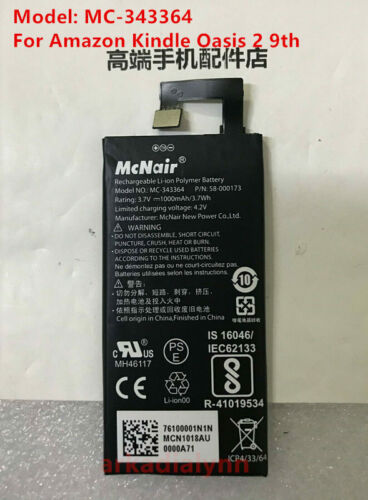 MC-343364 New Original Battery for Amazon Kindle Oasis 2 9th Gen 7" 2017 1000mAh - Afbeelding 1 van 2