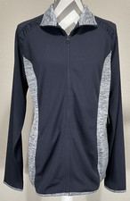 St Johns Bay Active Quick Dri Full Zip Sz LT Tall Navy Gray