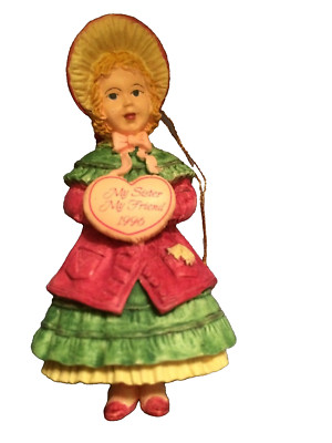 Forget Me Not Collectible Ornament To A Dear Sister At Christmas 1996 New  