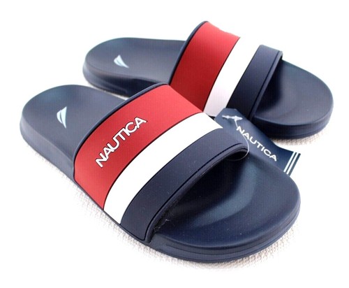 New NAUTICA Filton Size 10 Red, White u0026 Navy Blue Men's Comfort Slide  Sandals 191045708454 | eBay