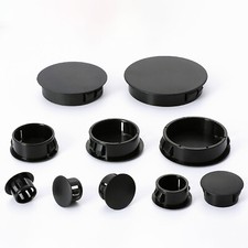 Round Plastic Black Blanking End Cap Caps Tube Pipe Inserts Plug Bung 5mm - 60mm