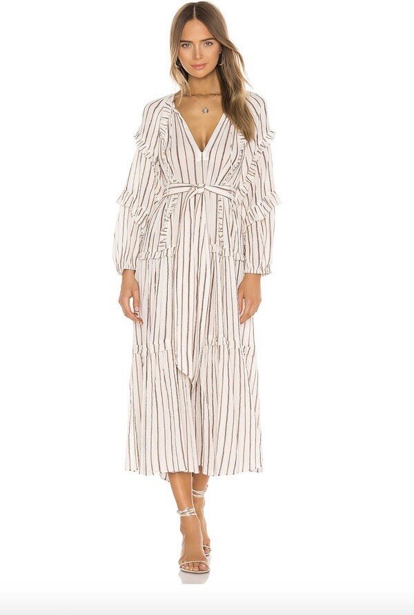 Ulla Johnson NEW Imari Midi Dress In Cream Multi Oversized Size 2 image 8
