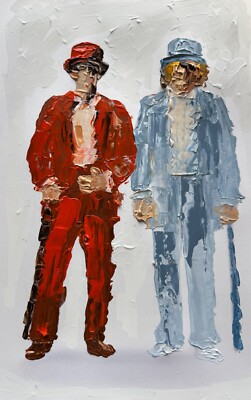 ORIGINAL Abstract Dumb and dumber Impasto Acrylic Painting Wall Art Harry Lloyd