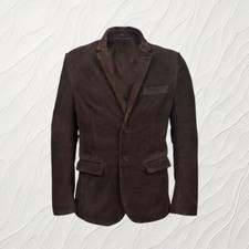 New arrival in Suede Men Brown blazer Leather coat for gents party wear clubbing