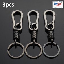 3pcs Men Women Belt EDC Carabiner Clip Keychain Keyring Holder - Gun Metal Black