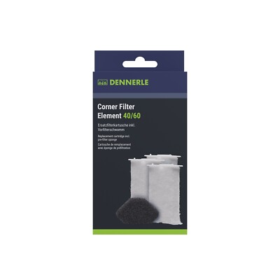 DENNERLE Nano Filterelemente für Eckfilter Aquarium Ersatz-Kartusche 3er-Pack
