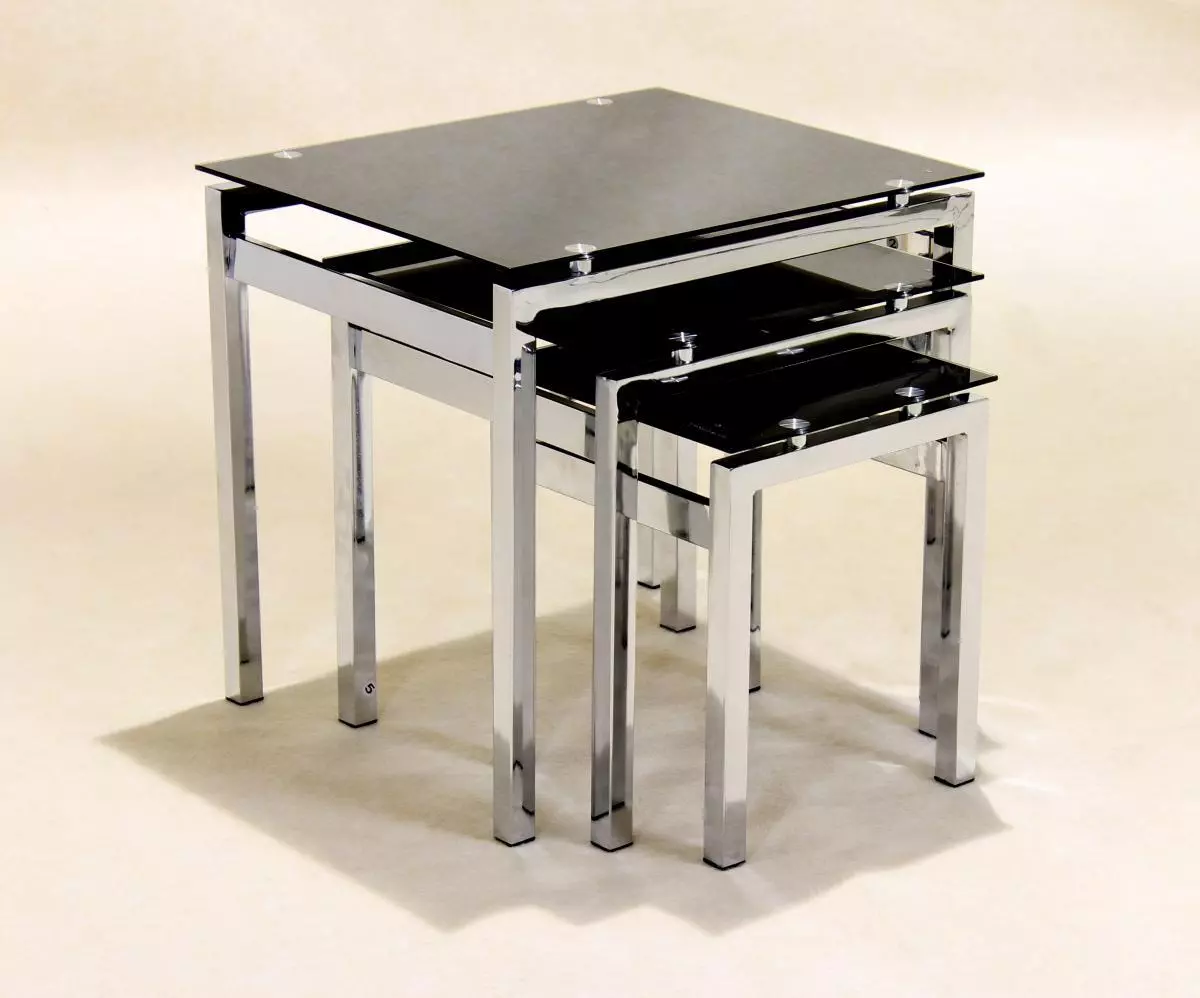 Black and chrome 2024 nest of tables