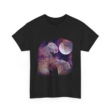Capybara Shirt, Three Capybaras Moon T-shirt, Capybara Rodent Lovers Shirt 
