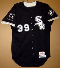 1995 CHICAGO WHITE SOX ROBERTO HERNANDEZ #39 BLACK MLB Game Used Size 48 JERSEY
