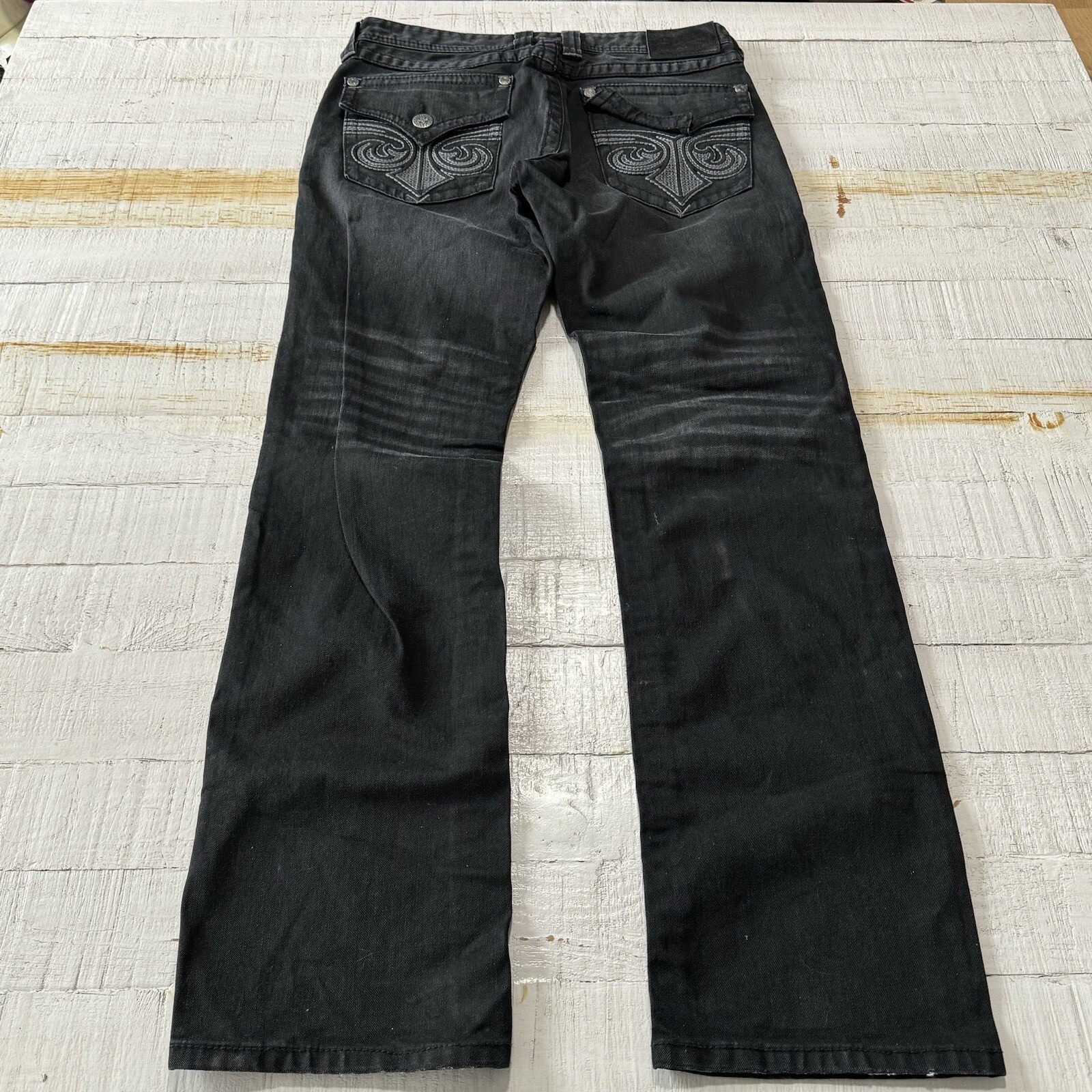 Affliction Ace Slim Straight size 32 Black Premium Denim Jeans Inseam 34