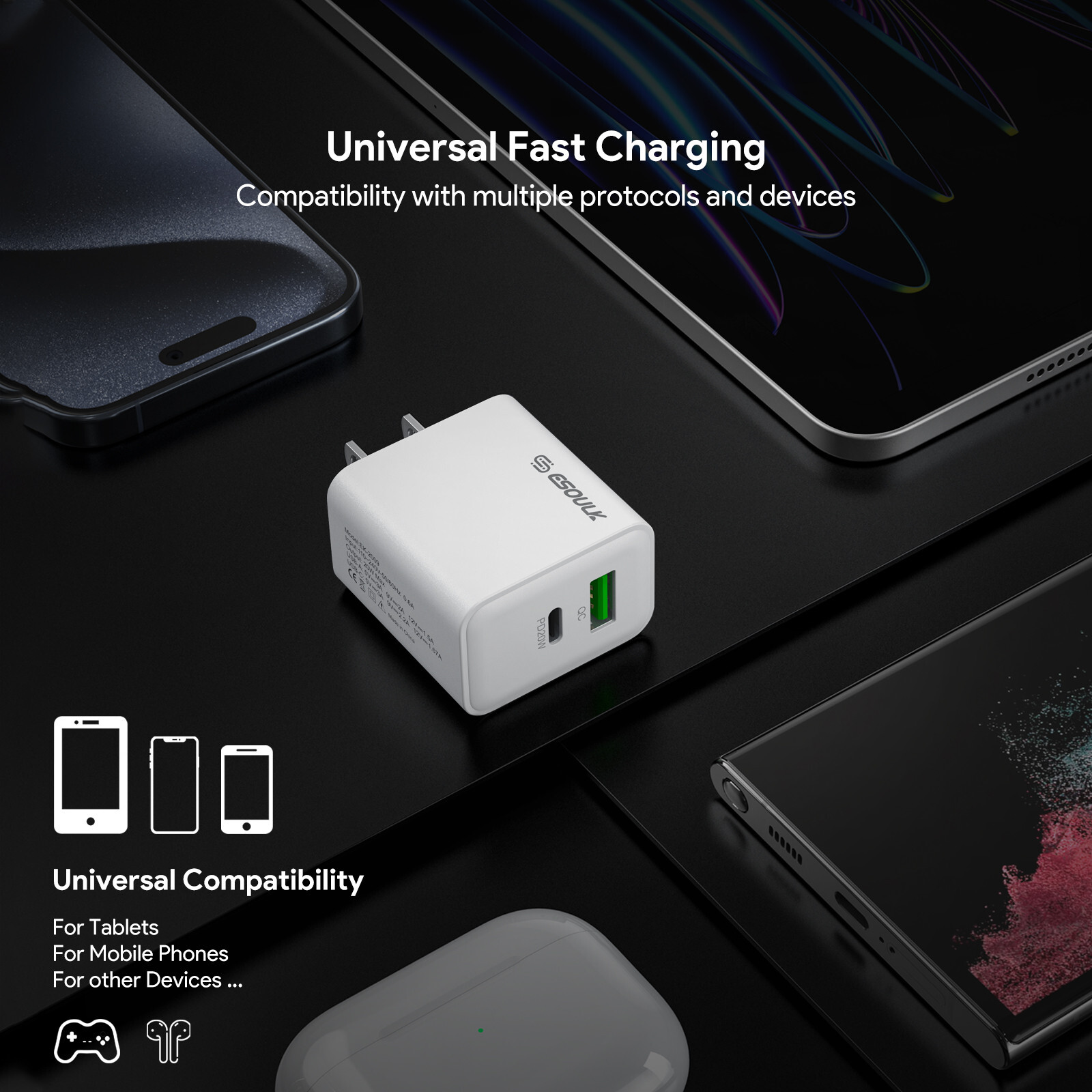 For Pantech Vybe P6070 ​20W PD Wall Charger + 3FT Mirco USB
