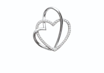 Tuscany Silver Collana con ciondolo cuore aperto con zirconi in argento