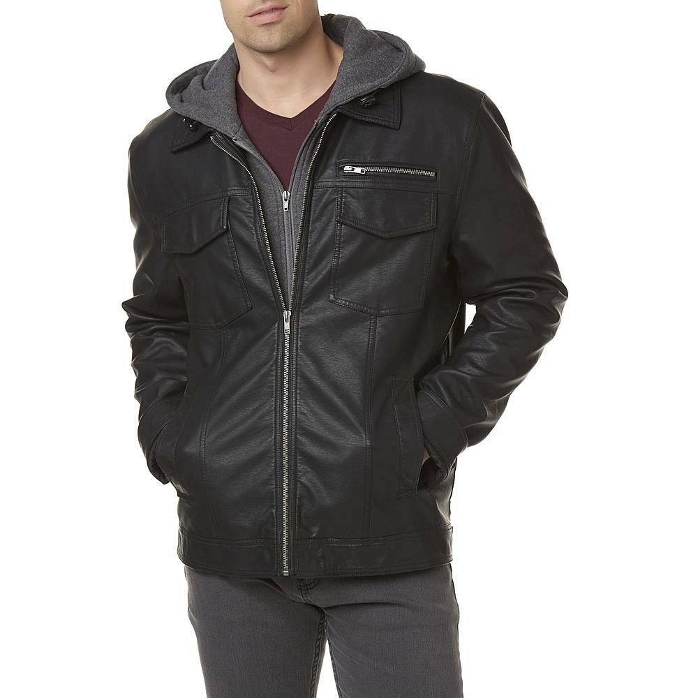 Route 66 Men's Synthetic Leather Trucker Jacket size small