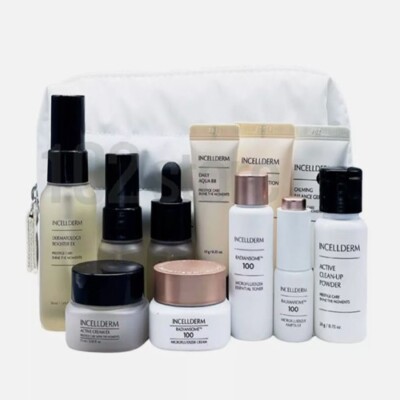 INCELLDERM Travel kit 11pcs Full Set Mini size kit+Pouch NEW K