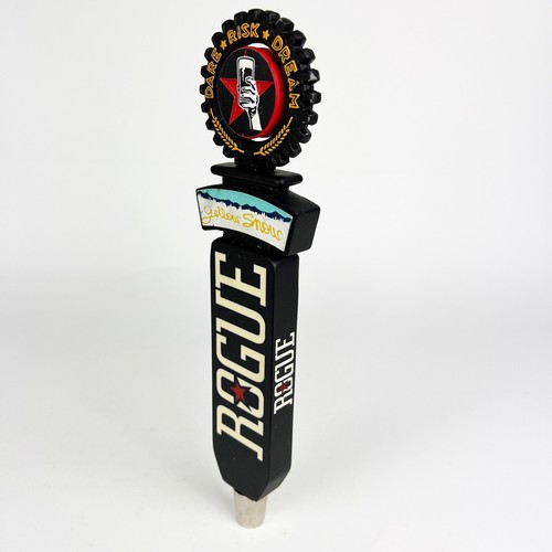 Rogue "Yellow Snow" Dare Risk Dream Salute 10" Draft Metal Beer Tap Handle Ale - Picture 4 of 8