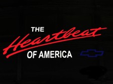 Chevy Heartbeat Of America Colored Vinyl Decal Sticker Chevrolet Red White Blue