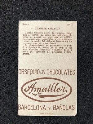 1920's Charles Charlie Chaplin #13 Trading Card ULTRA RARE