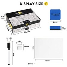 Double-Sided Small White Board for Classroom 9 x 12 Inches Dry Erase Lap Boar...
