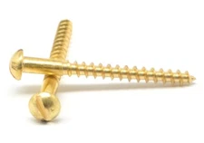 #3 x 3/4" Wood Screw Slotted Round Head Brass