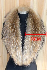X-Large Natural Winter Dress Women's Genuine Real Raccoon Fur Collar Scarf