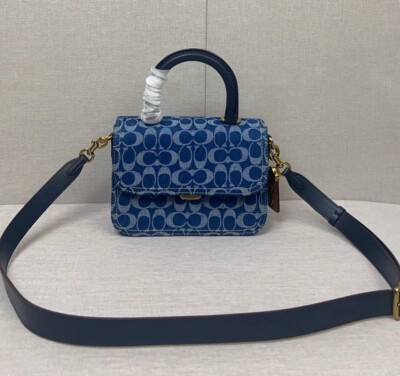 COACH Shoulder bag Rogue Top Handle Signature Denim Blue CR694
