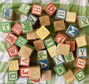 vintage letter blocks